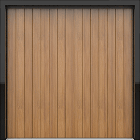 Vertical Light Oak Garage Door