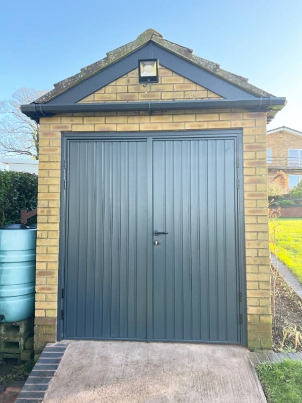 Anthracite grey side hinged garage doors