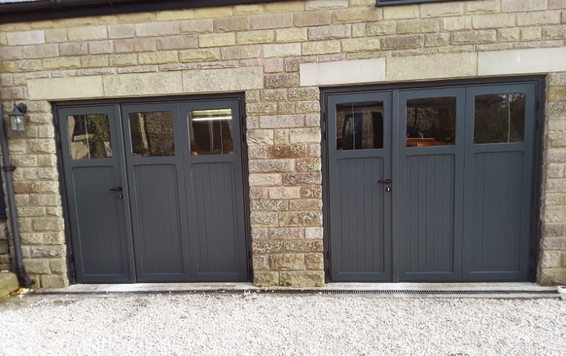 side hinged garage doors black sunderland